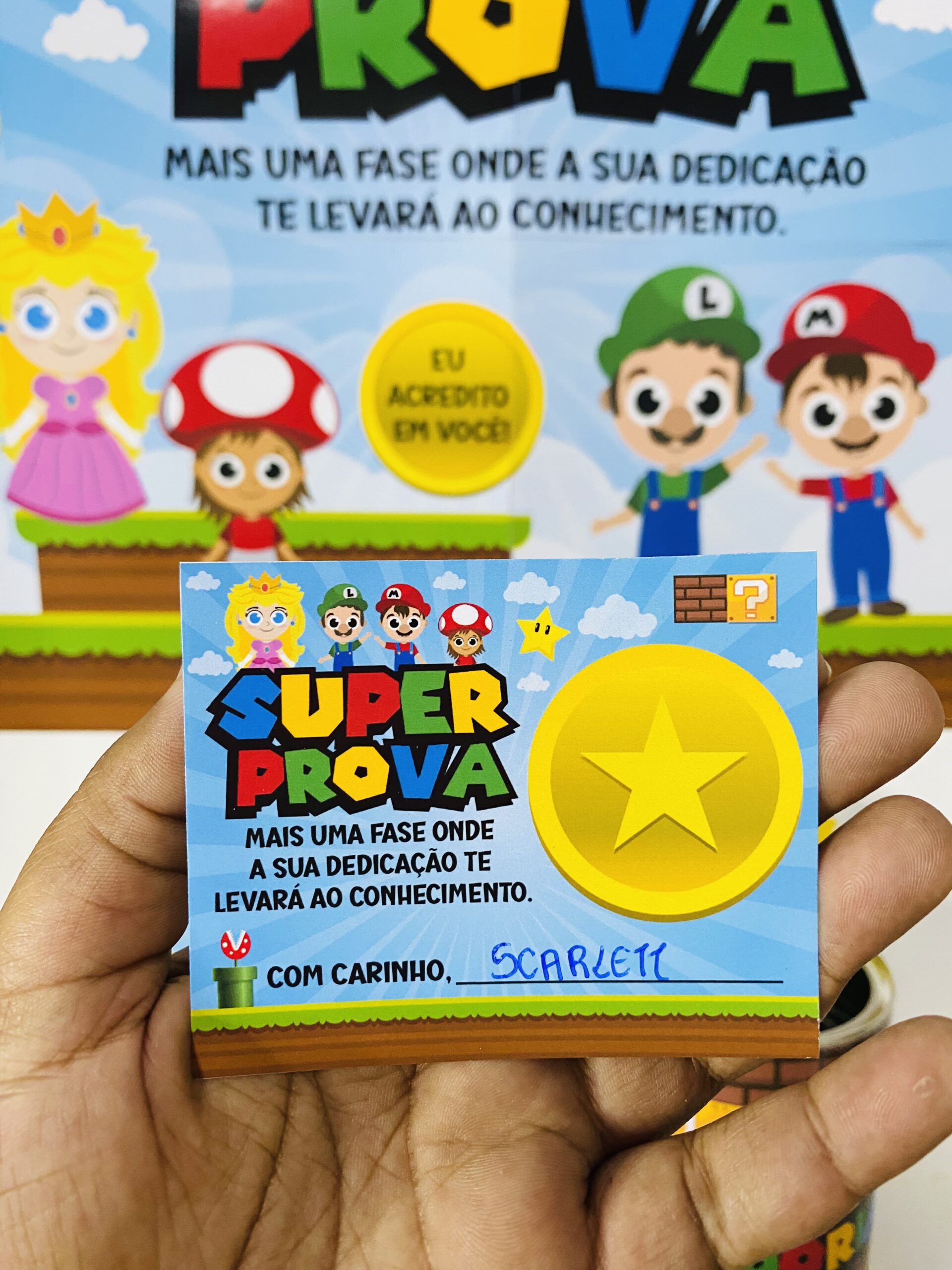 Caixa com Joguinhos Lúdico Mario Bros